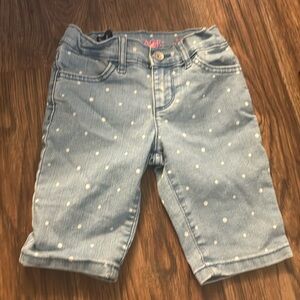 3/$10 The Children’s Place Girls 6 6T Blue White Polka Dots Longer Shorts